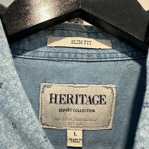 Heritage Blue Casual Button Down Shirt